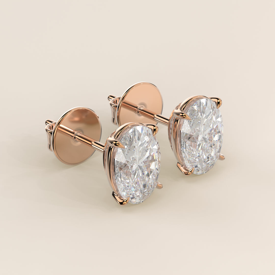 Daisy – Ovale Ohrstecker mit im Labor gezüchteten Diamanten