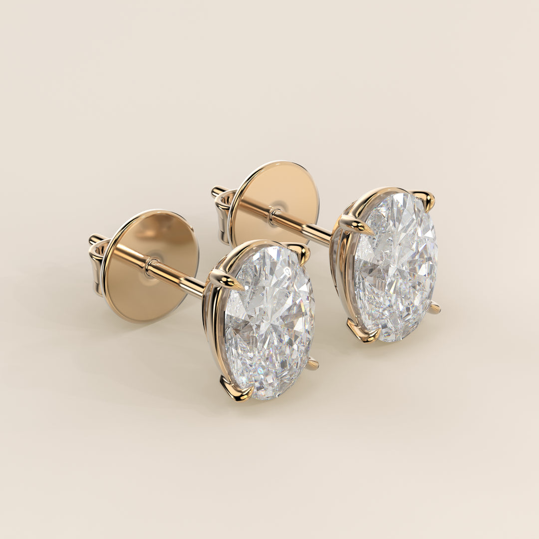 Daisy – Ovale Ohrstecker mit im Labor gezüchteten Diamanten