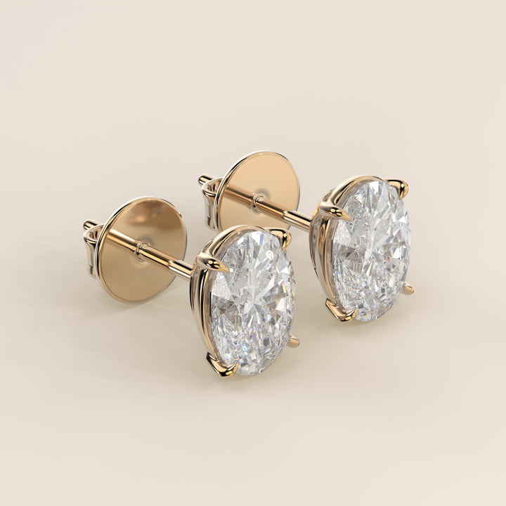 Daisy – Ovale Ohrstecker mit im Labor gezüchteten Diamanten