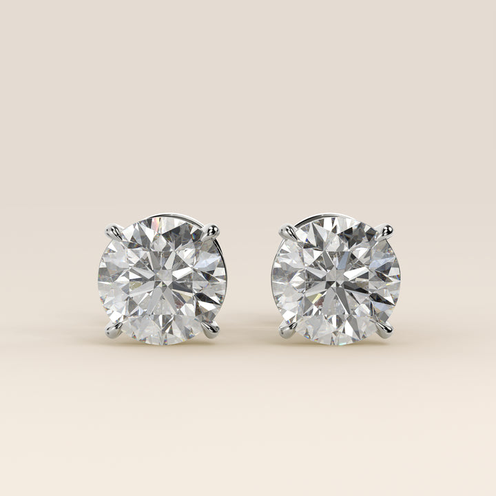 Daisy - Round Brilliant Lab Grown Diamond Stud Earrings - 18K Gold