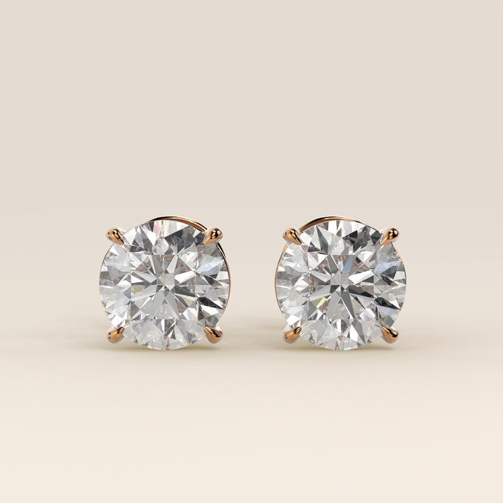 Daisy - Round Brilliant Lab Grown Diamond Stud Earrings - 18K Gold
