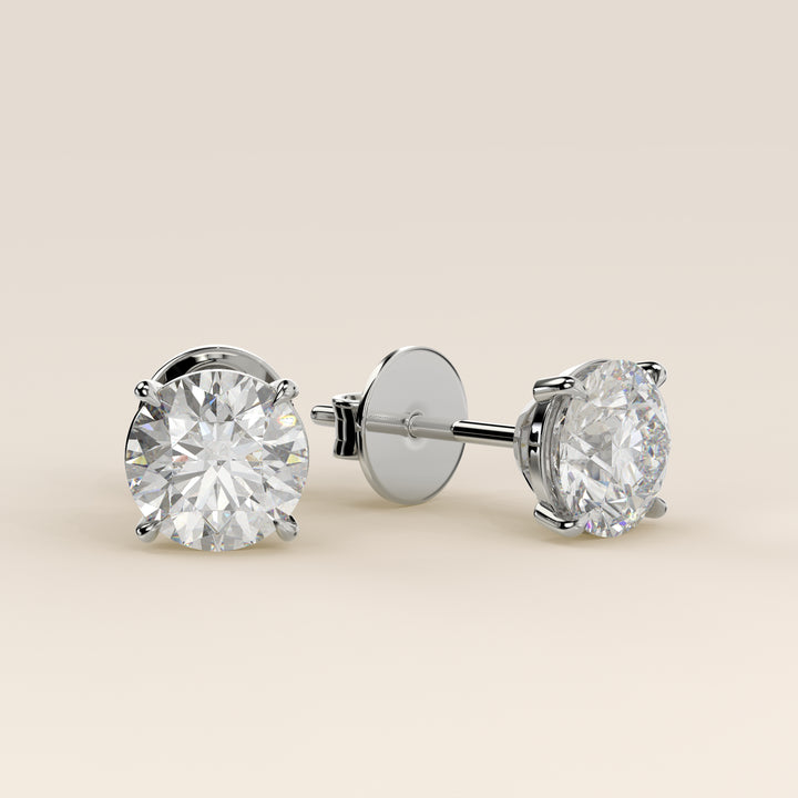 Daisy - Round Brilliant Lab Grown Diamond Stud Earrings - 18K Gold