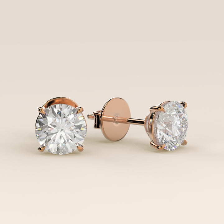 Daisy - Round Brilliant Lab Grown Diamond Stud Earrings - 18K Gold