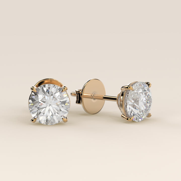 Daisy - Round Brilliant Lab Grown Diamond Stud Earrings - 18K Gold