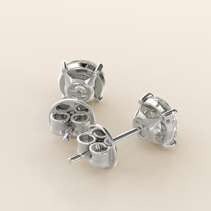 Daisy - Round Brilliant Lab Grown Diamond Stud Earrings - 18K Gold