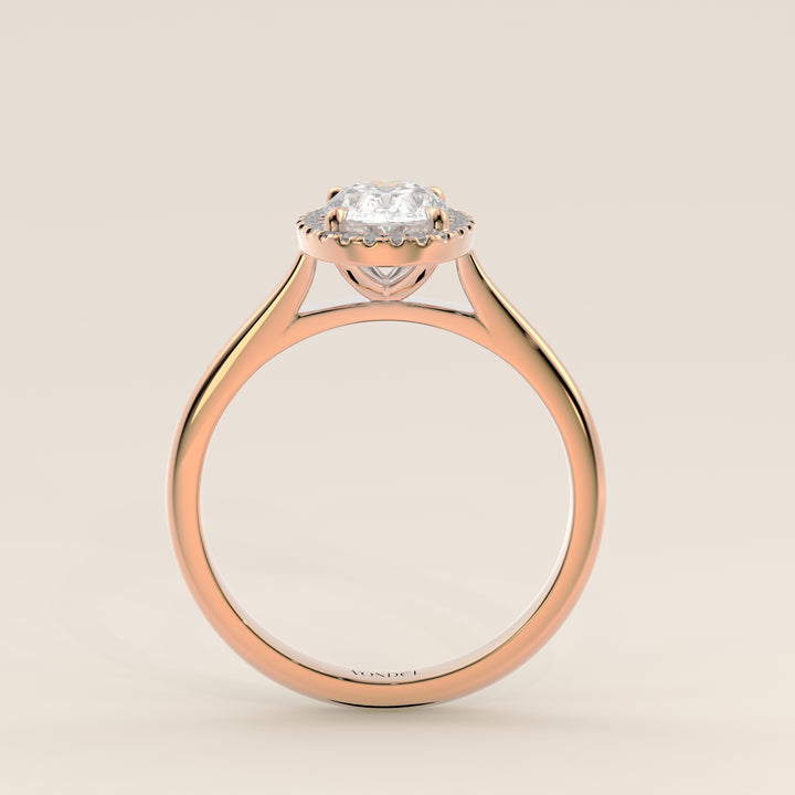 Kelsey - Oval Halo Lab Grown Diamond Ring with Cathedral and High Setting