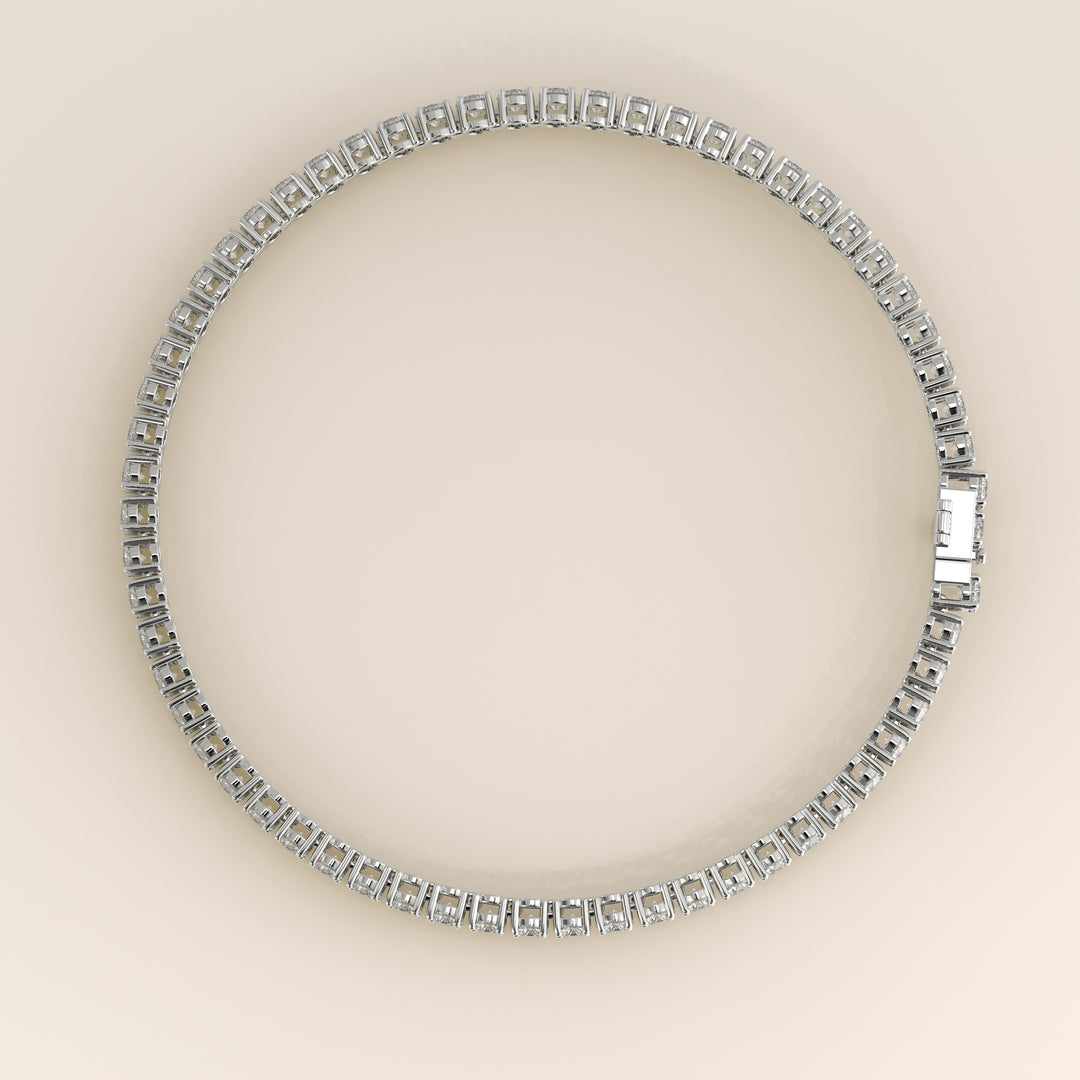 Chris - In Stock - Classic Lab Grown Diamond Tennis Bracelet - 18K White Gold