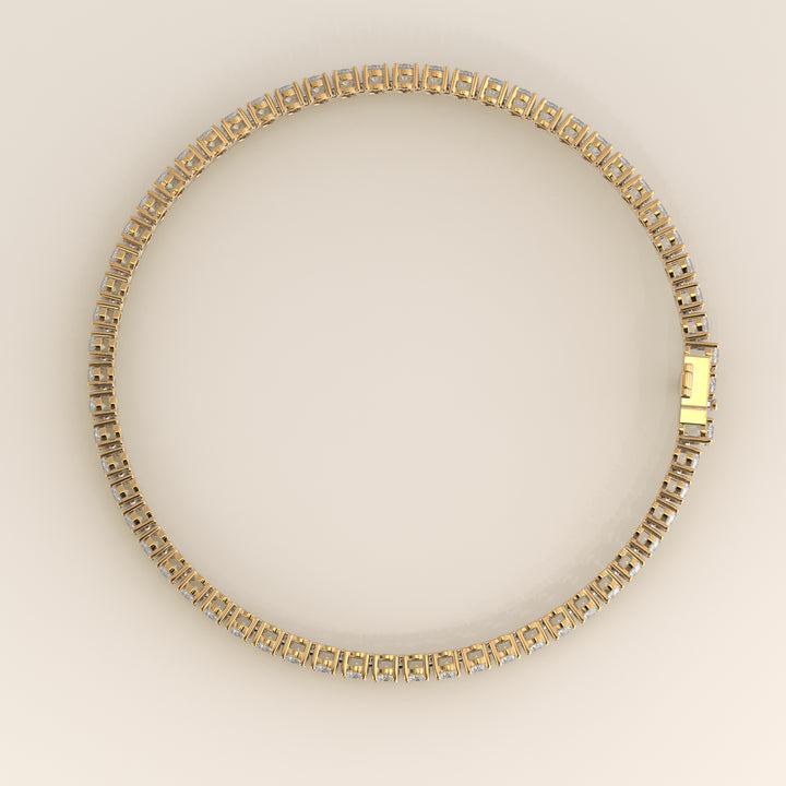 Chris – Auf Lager – Klassisches Tennisarmband mit im Labor gezüchteten Diamanten – 18 Karat Gelbgold