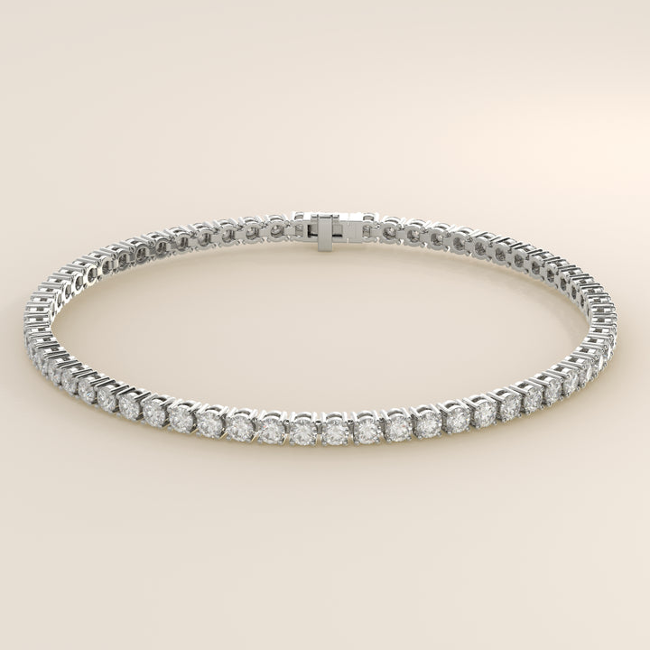 Chris - In Stock - Classic Lab Grown Diamond Tennis Bracelet - 18K White Gold