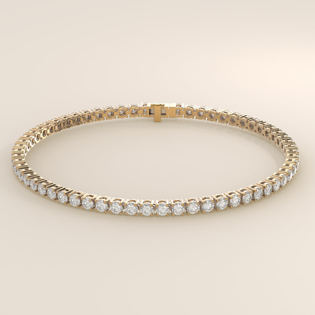Chris – Auf Lager – Klassisches Tennisarmband mit im Labor gezüchteten Diamanten – 18 Karat Gelbgold
