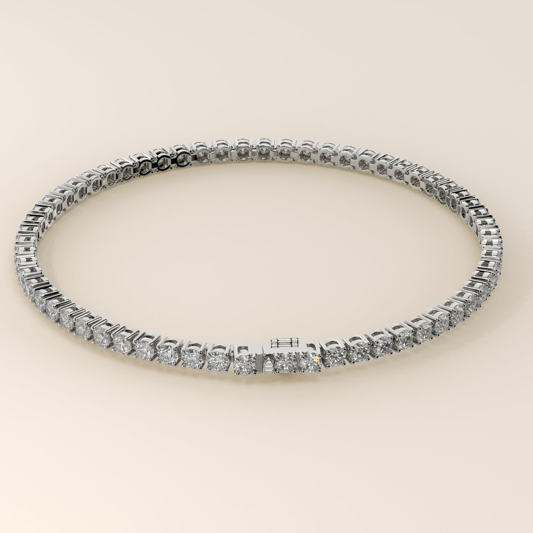 Chris - In Stock - Classic Lab Grown Diamond Tennis Bracelet - 18K White Gold