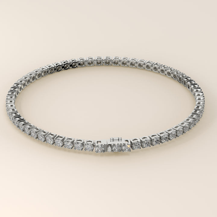 Chris - In Stock - Classic Lab Grown Diamond Tennis Bracelet - 18K White Gold
