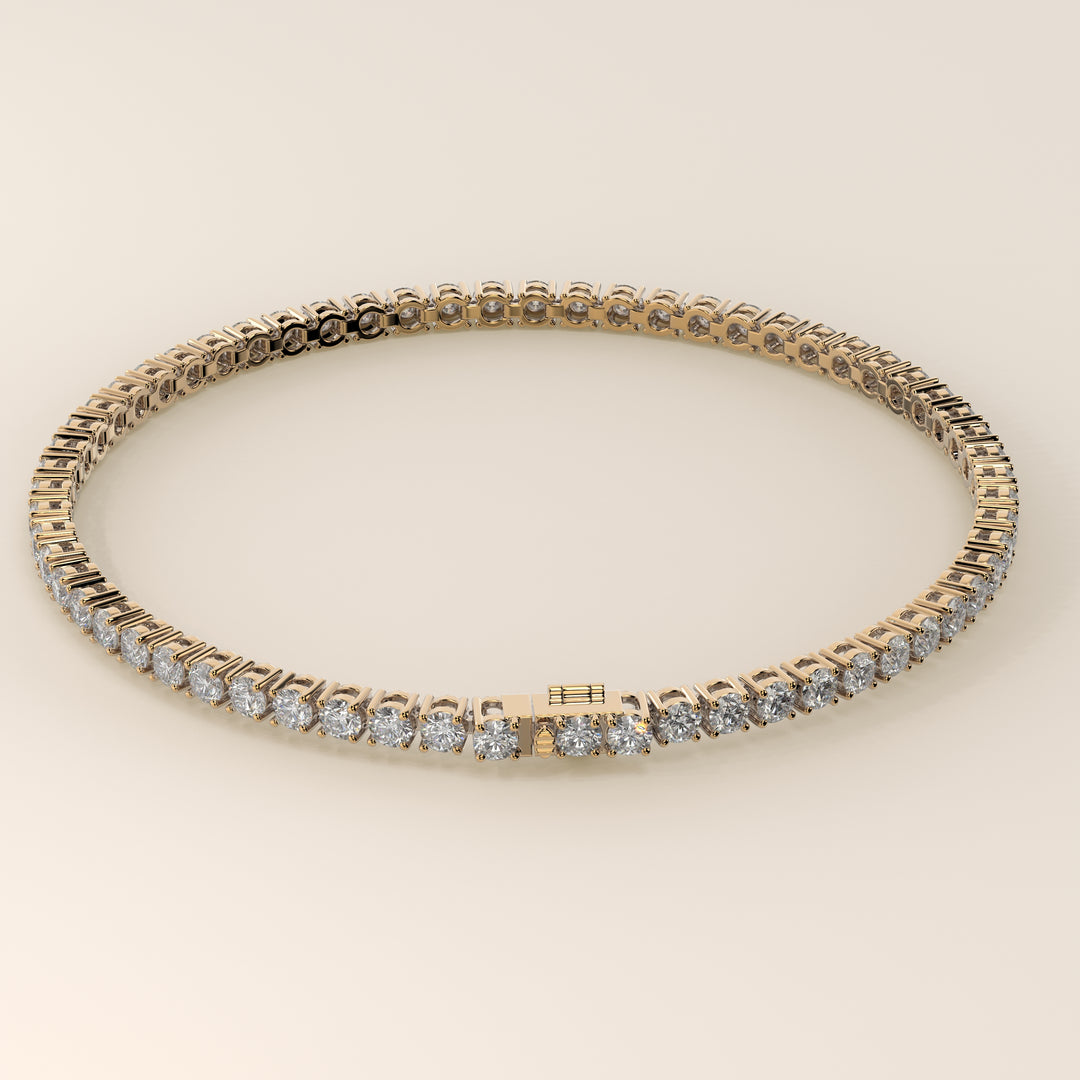 Chris – Auf Lager – Klassisches Tennisarmband mit im Labor gezüchteten Diamanten – 18 Karat Gelbgold