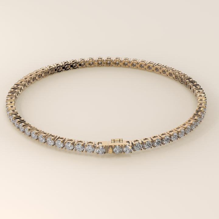 Chris – Auf Lager – Klassisches Tennisarmband mit im Labor gezüchteten Diamanten – 18 Karat Gelbgold