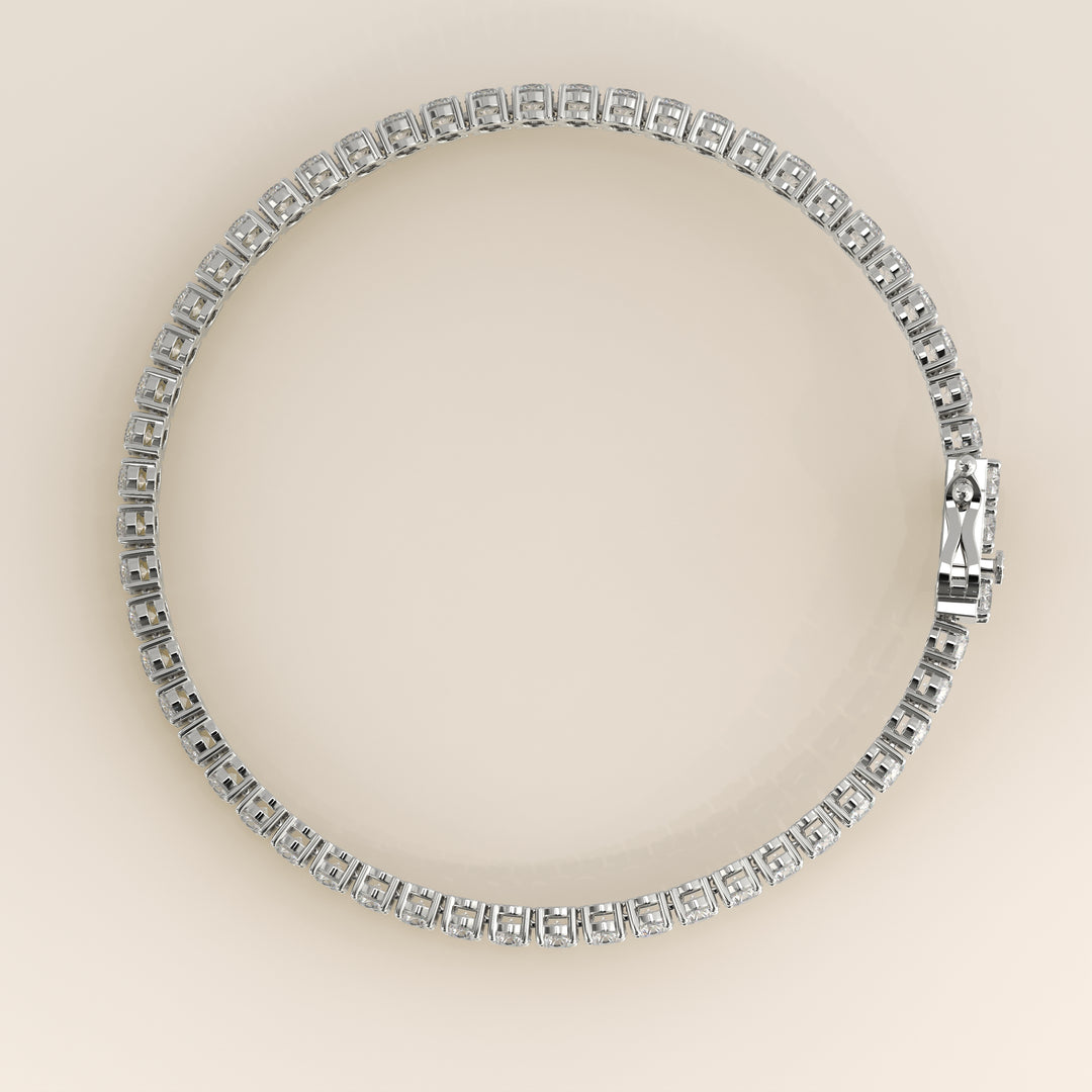 Chris - In Stock - Classic Lab Grown Diamond Tennis Bracelet - 18K White Gold