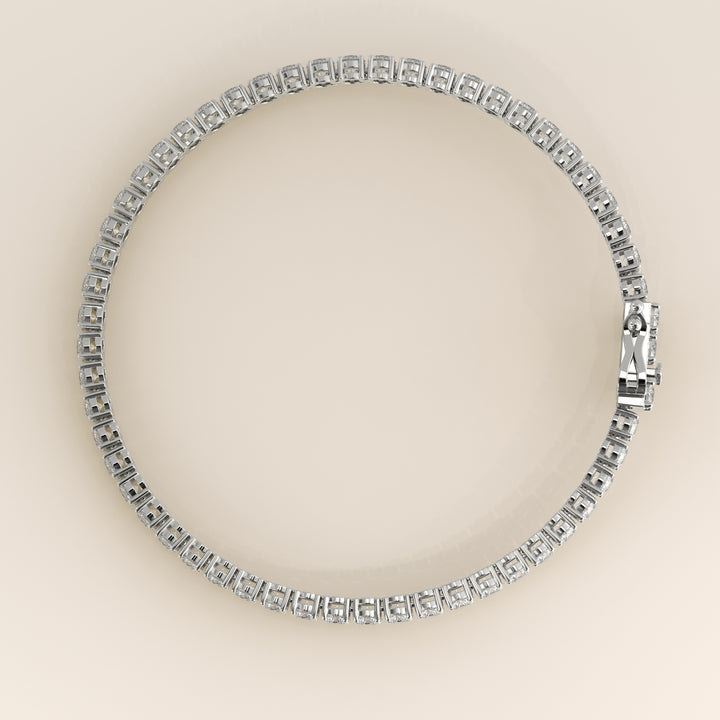 Chris - In Stock - Classic Lab Grown Diamond Tennis Bracelet - 18K White Gold