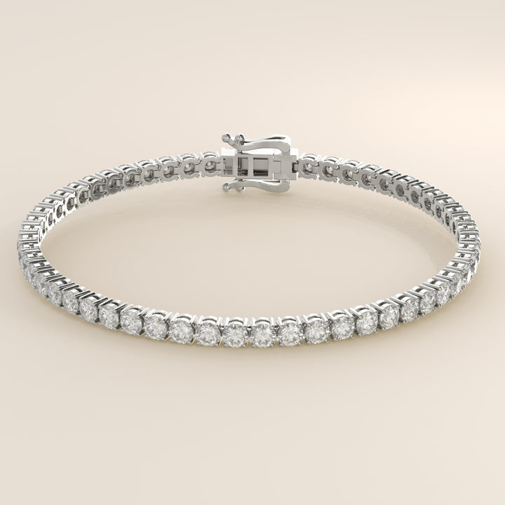 Chris - In Stock - Classic Lab Grown Diamond Tennis Bracelet - 18K White Gold