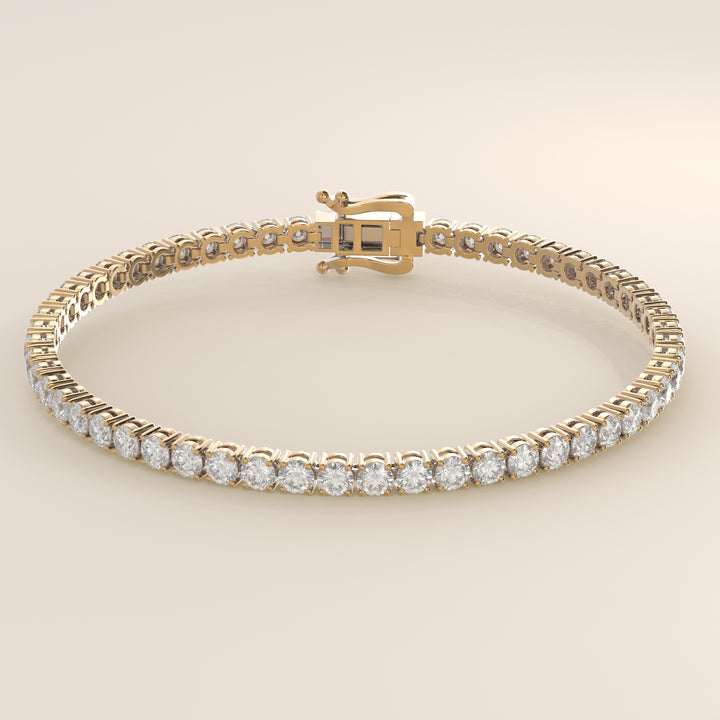 Chris – Auf Lager – Klassisches Tennisarmband mit im Labor gezüchteten Diamanten – 18 Karat Gelbgold