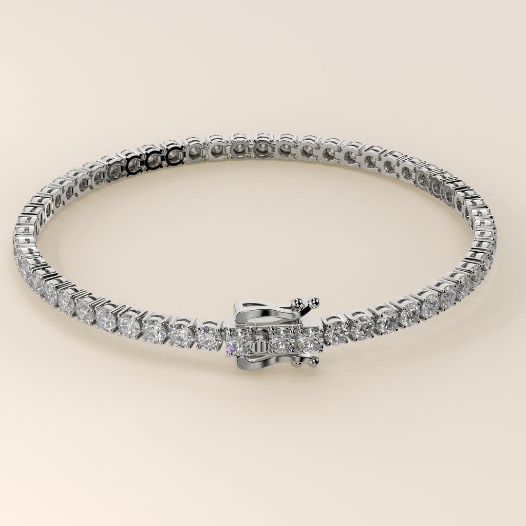 Chris - In Stock - Classic Lab Grown Diamond Tennis Bracelet - 18K White Gold