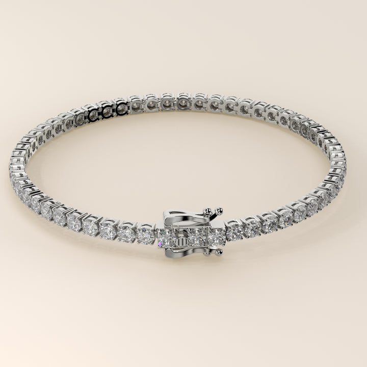 Chris - In Stock - Classic Lab Grown Diamond Tennis Bracelet - 18K White Gold