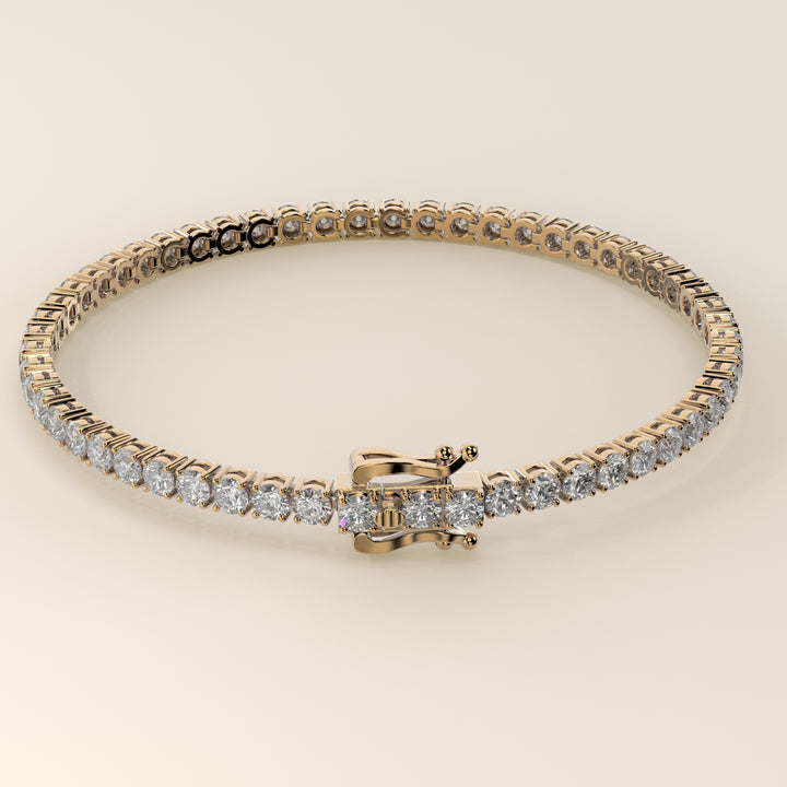 Chris – Auf Lager – Klassisches Tennisarmband mit im Labor gezüchteten Diamanten – 18 Karat Gelbgold