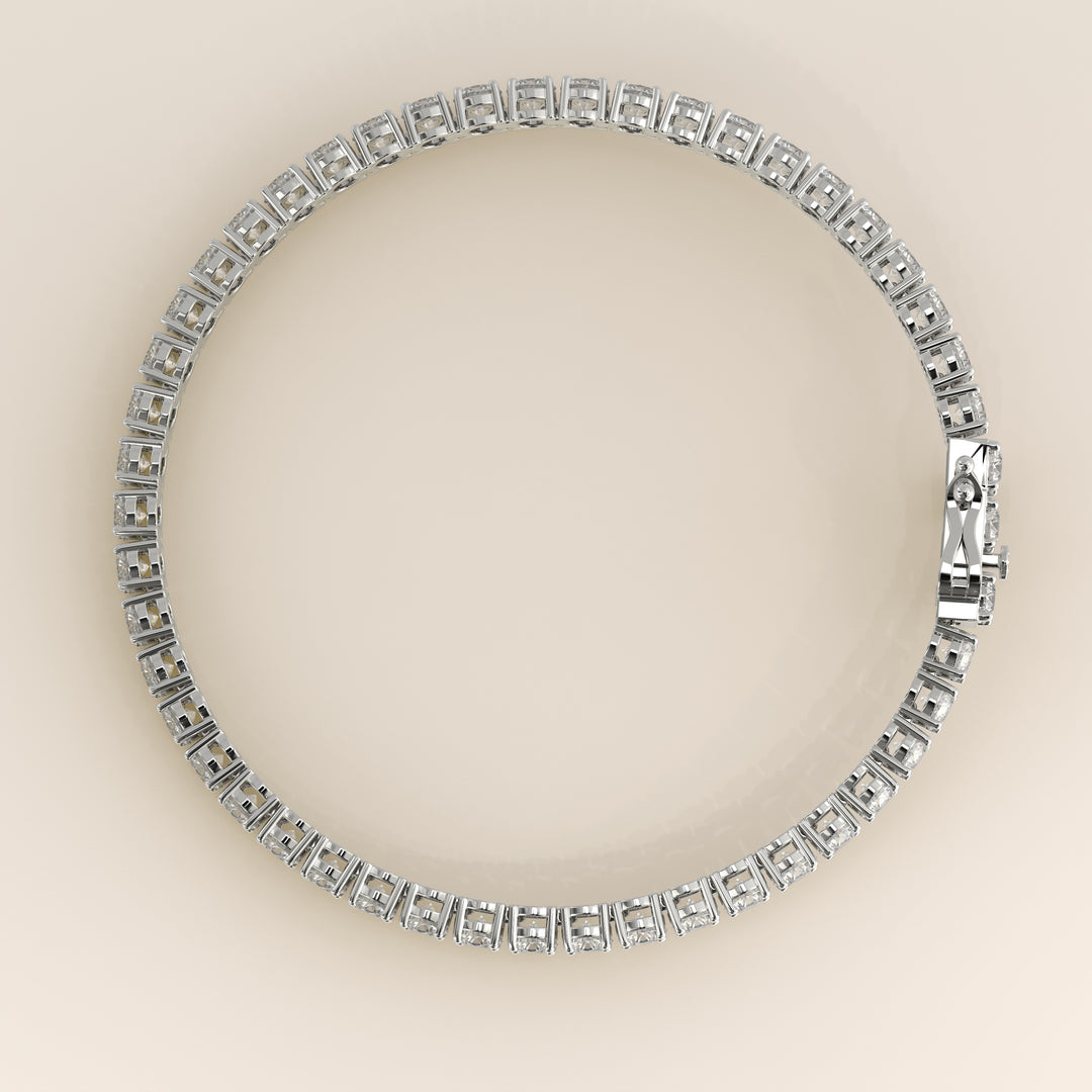 Chris - In Stock - Classic Lab Grown Diamond Tennis Bracelet - 18K White Gold