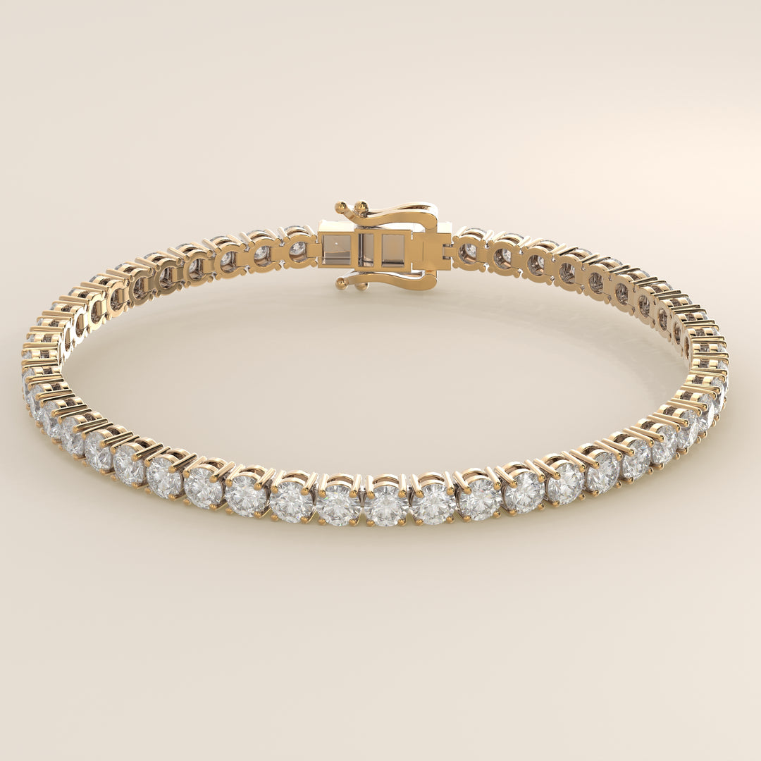 Chris – Auf Lager – Klassisches Tennisarmband mit im Labor gezüchteten Diamanten – 18 Karat Gelbgold
