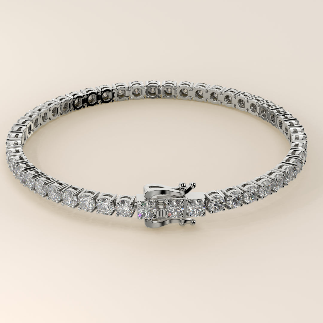 Chris - In Stock - Classic Lab Grown Diamond Tennis Bracelet - 18K White Gold
