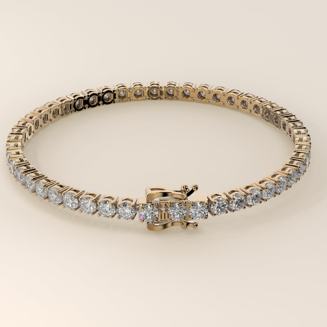 Chris – Auf Lager – Klassisches Tennisarmband mit im Labor gezüchteten Diamanten – 18 Karat Gelbgold