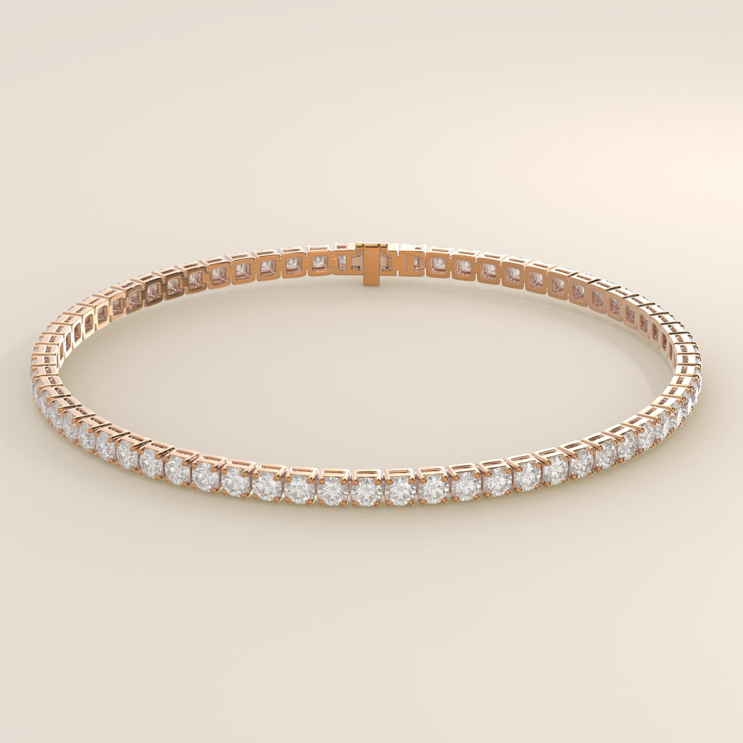 Amélie - En stock - Bracelet tennis classique en diamants de laboratoire sertis bas