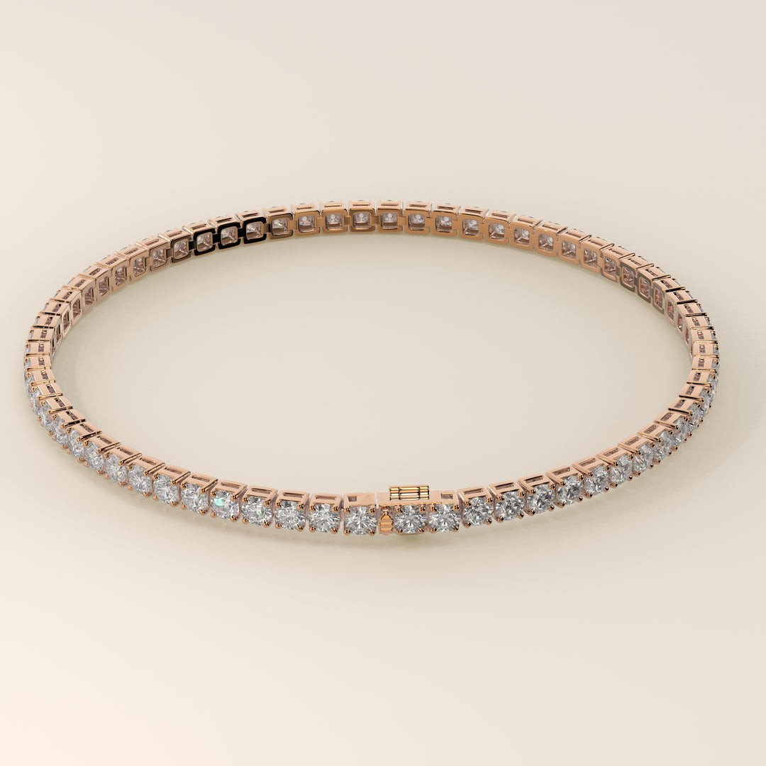 Amélie - En stock - Bracelet tennis classique en diamants de laboratoire sertis bas