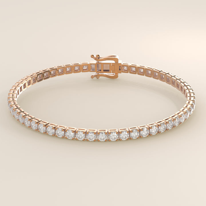 Amélie - En stock - Bracelet tennis classique en diamants de laboratoire sertis bas