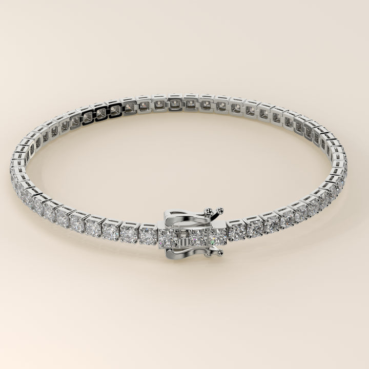 Amélie - En stock - Bracelet tennis classique en diamants de laboratoire sertis bas
