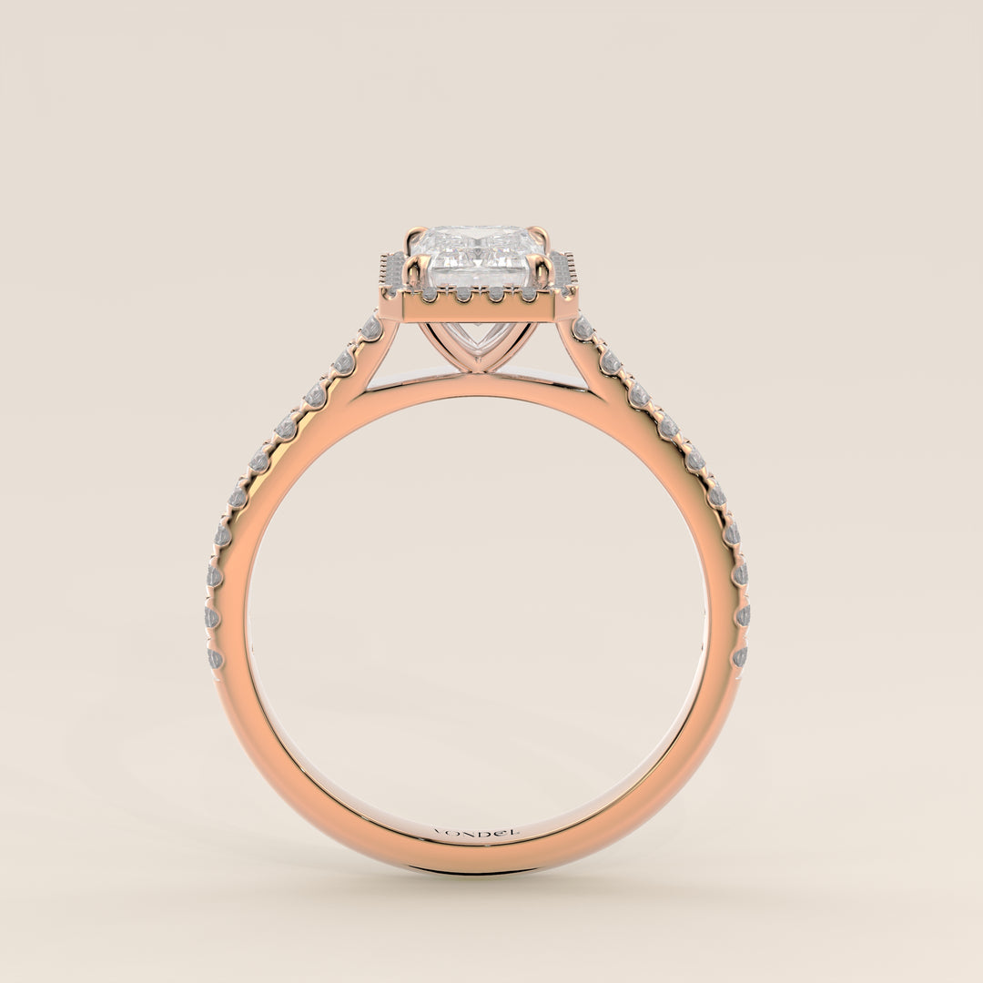 Rosie – Ovaler Halo-Ring mit im Labor gezüchtetem Diamanten und Pavé-Fassung