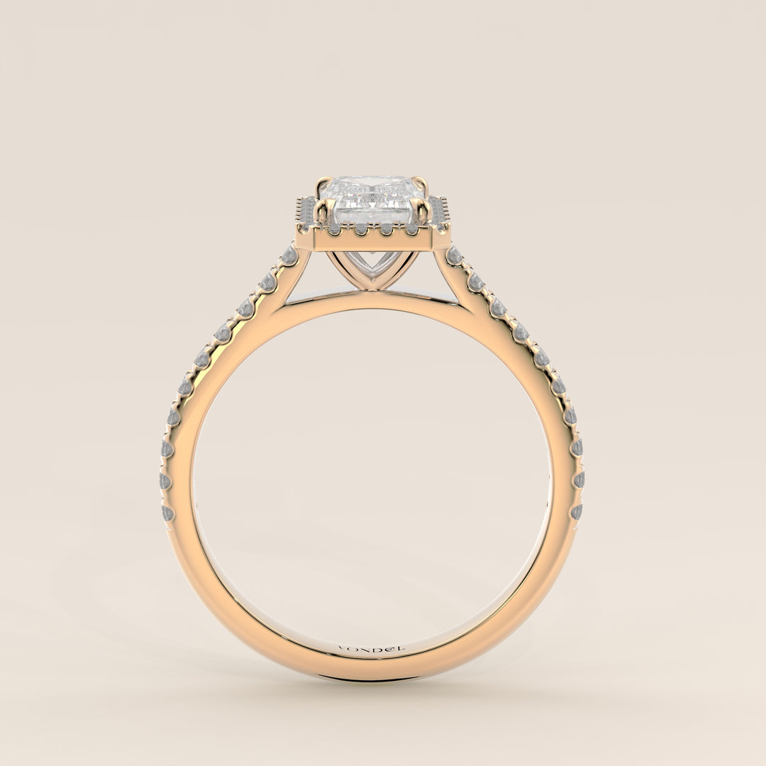 Rosie – Ovaler Halo-Ring mit im Labor gezüchtetem Diamanten und Pavé-Fassung
