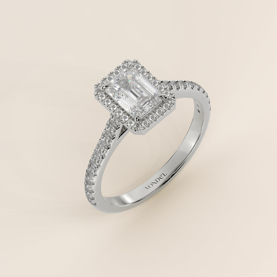 Rosie – Ovaler Halo-Ring mit im Labor gezüchtetem Diamanten und Pavé-Fassung