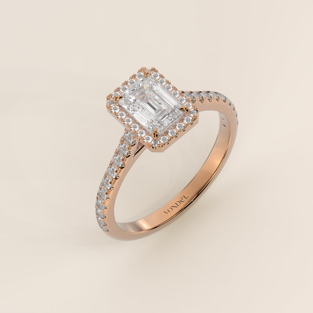 Rosie – Ovaler Halo-Ring mit im Labor gezüchtetem Diamanten und Pavé-Fassung