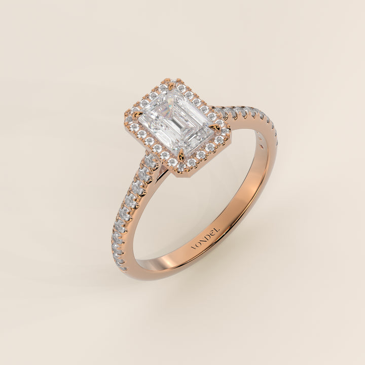 Rosie – Ovaler Halo-Ring mit im Labor gezüchtetem Diamanten und Pavé-Fassung