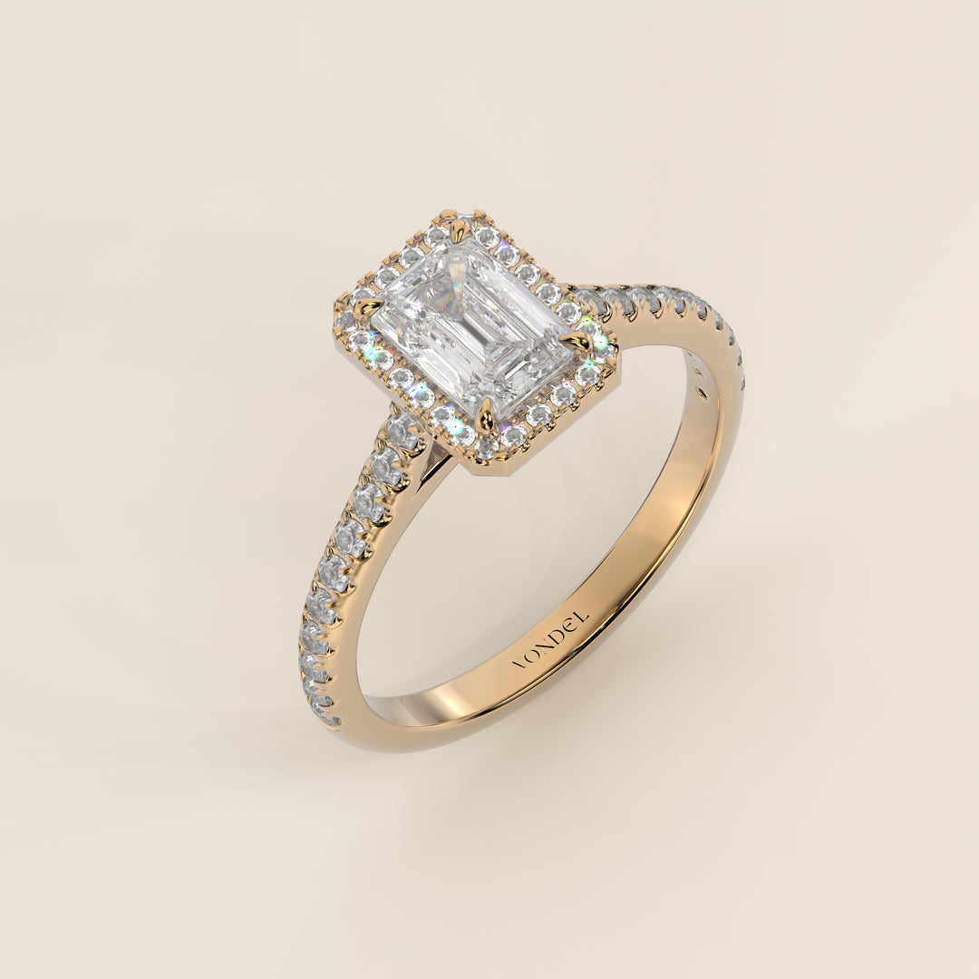Rosie – Ovaler Halo-Ring mit im Labor gezüchtetem Diamanten und Pavé-Fassung