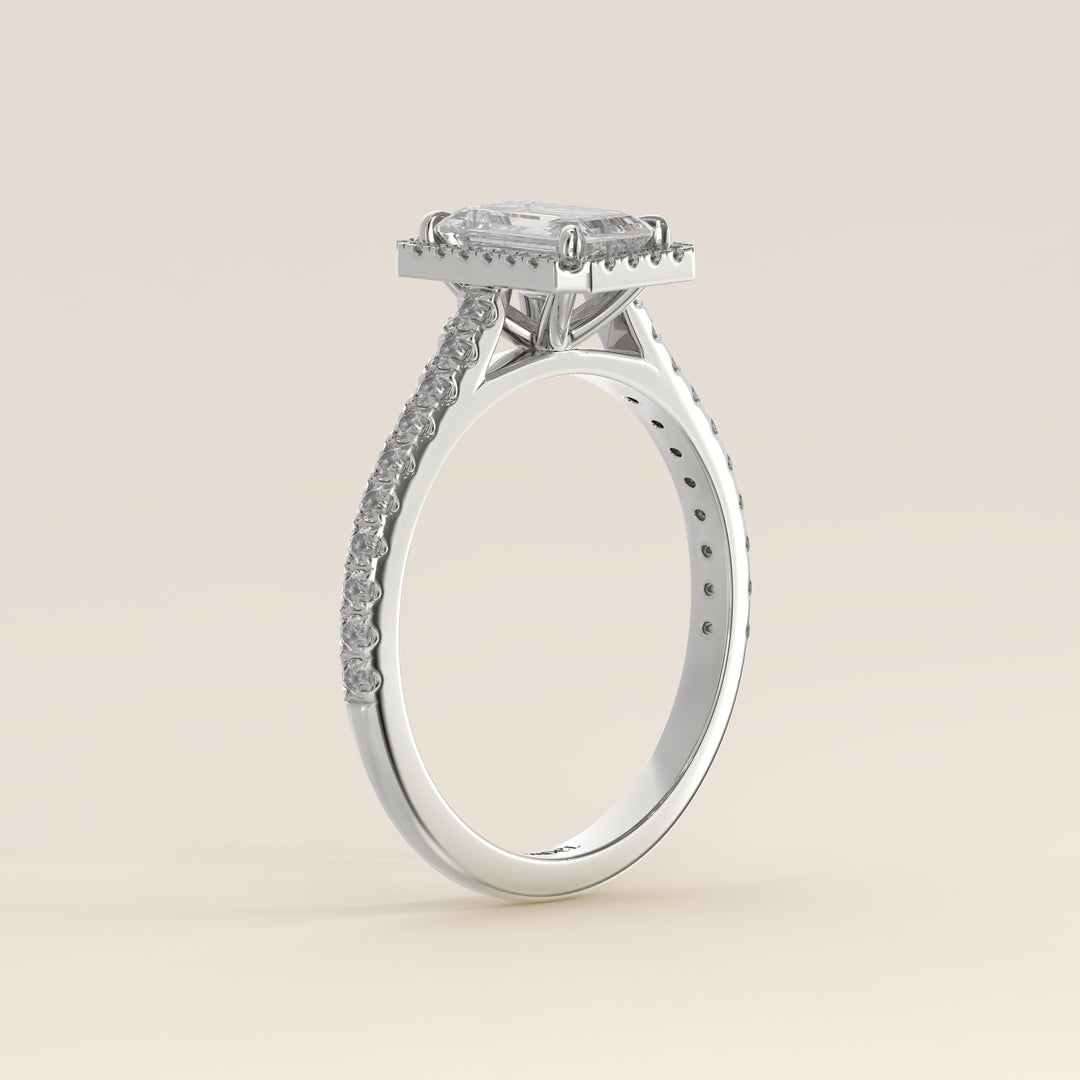 Rosie – Ovaler Halo-Ring mit im Labor gezüchtetem Diamanten und Pavé-Fassung