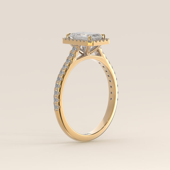 Rosie – Ovaler Halo-Ring mit im Labor gezüchtetem Diamanten und Pavé-Fassung