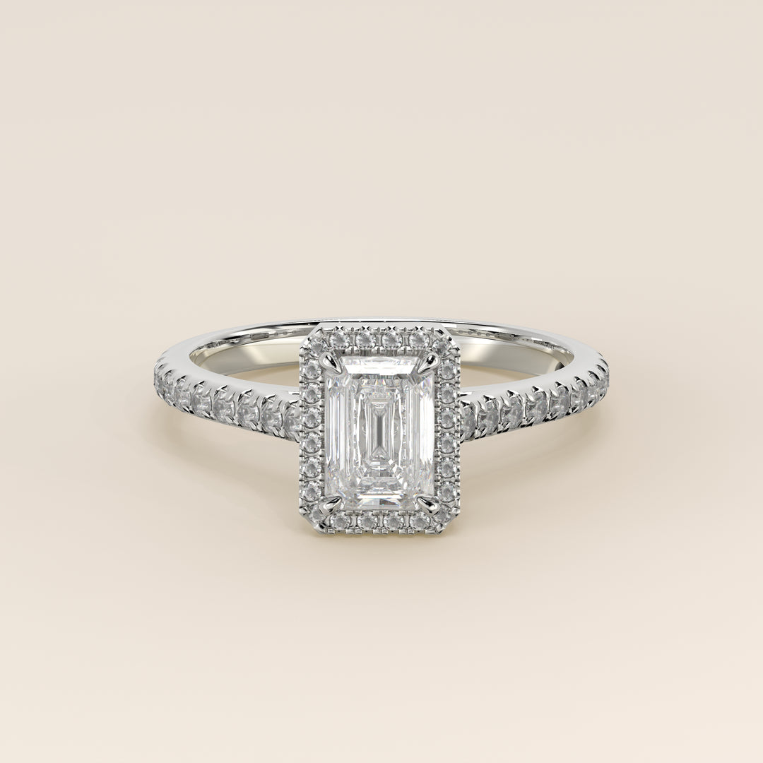 Rosie – Ovaler Halo-Ring mit im Labor gezüchtetem Diamanten und Pavé-Fassung