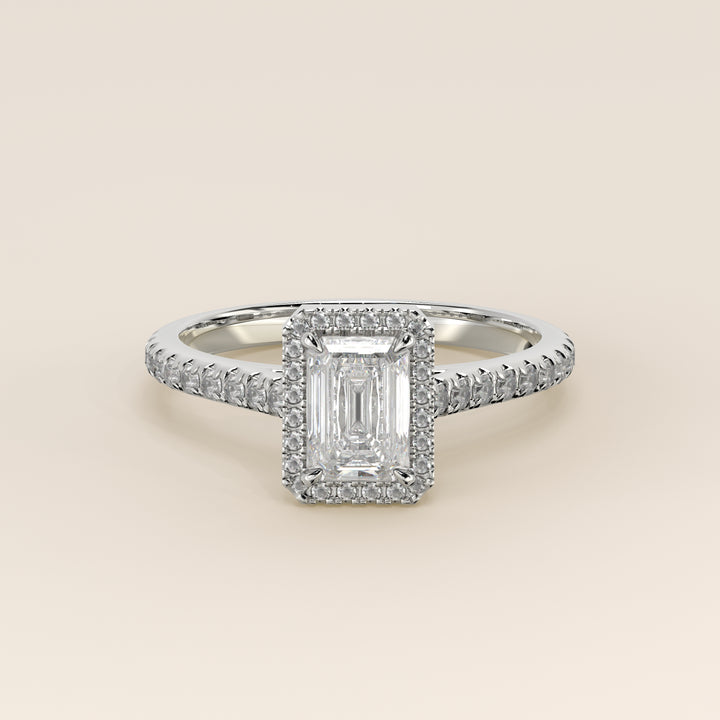 Rosie – Ovaler Halo-Ring mit im Labor gezüchtetem Diamanten und Pavé-Fassung