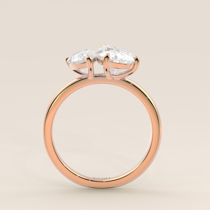 Léa – Birnenförmiger Toi et Moi Labor-Diamantring – 18 Karat Gold – 2,72 ct