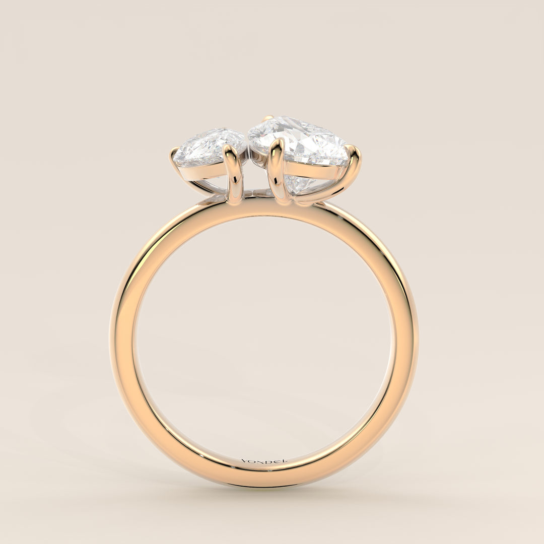 Léa – Birnenförmiger Toi et Moi Labor-Diamantring – 18 Karat Gold – 2,72 ct