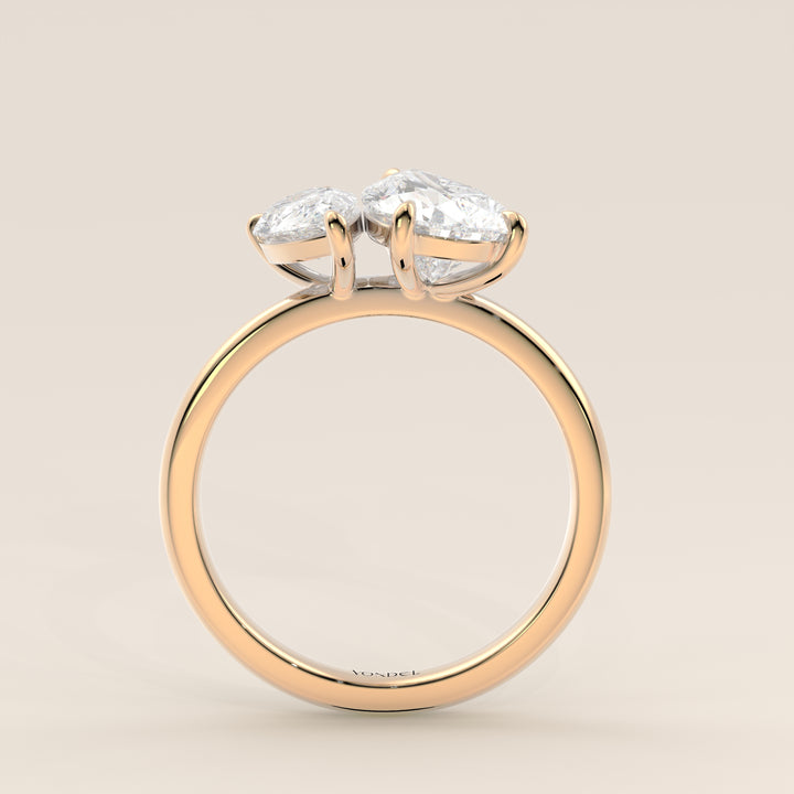 Léa – Birnenförmiger Toi et Moi Labor-Diamantring – 18 Karat Gold – 2,72 ct