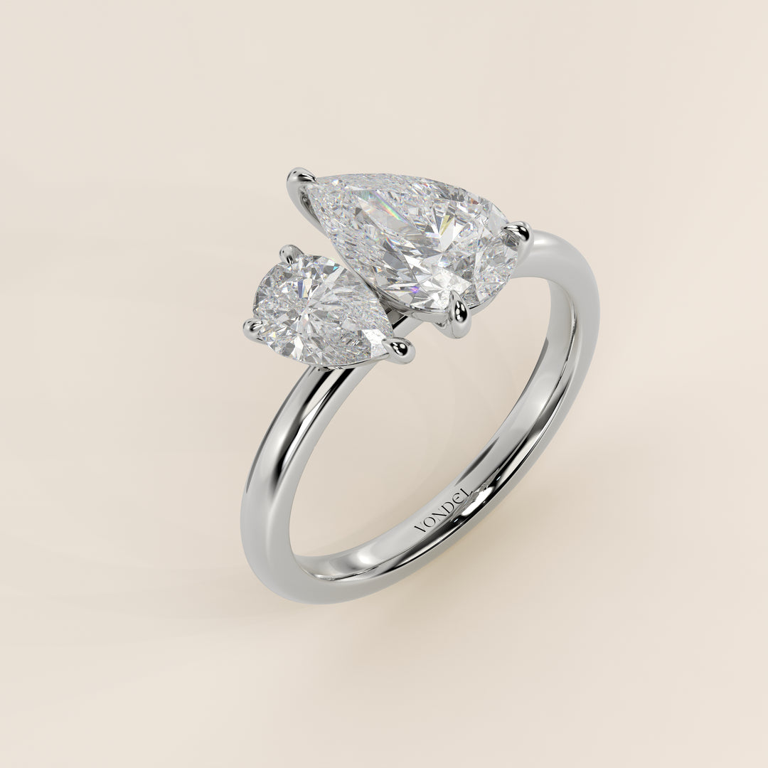 Léa – Birnenförmiger Toi et Moi Labor-Diamantring – 18 Karat Gold – 2,72 ct