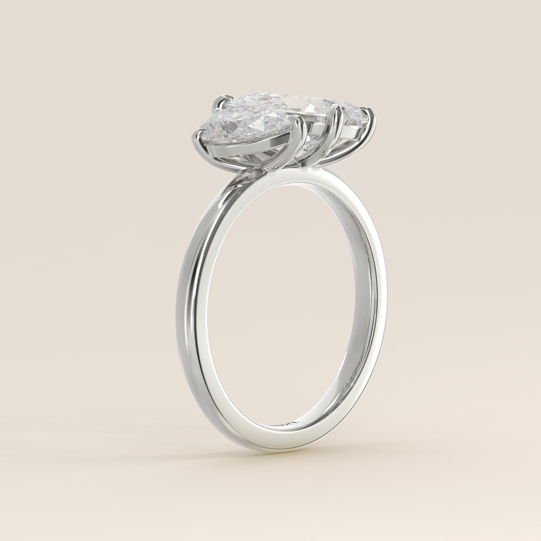 Léa – Birnenförmiger Toi et Moi Labor-Diamantring – 18 Karat Gold – 2,72 ct