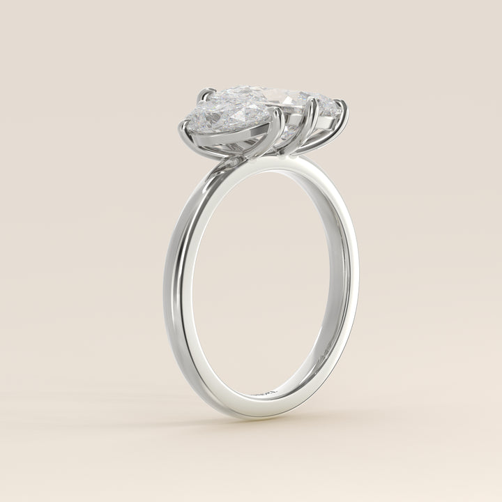 Léa – Birnenförmiger Toi et Moi Labor-Diamantring – 18 Karat Gold – 2,72 ct