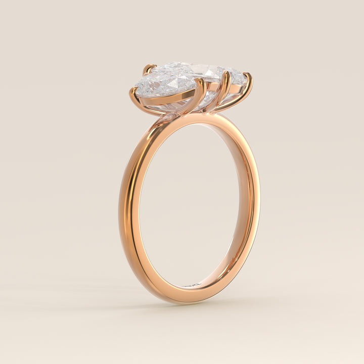 Léa – Birnenförmiger Toi et Moi Labor-Diamantring – 18 Karat Gold – 2,72 ct